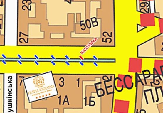 Схема рекламной плоскости по адресу Шевченко б-р