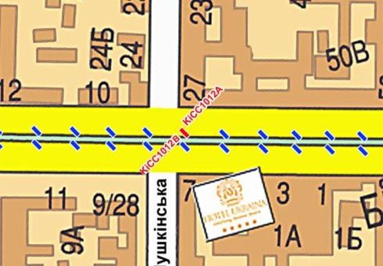 Схема рекламної площини за адресою Шевченко б-р