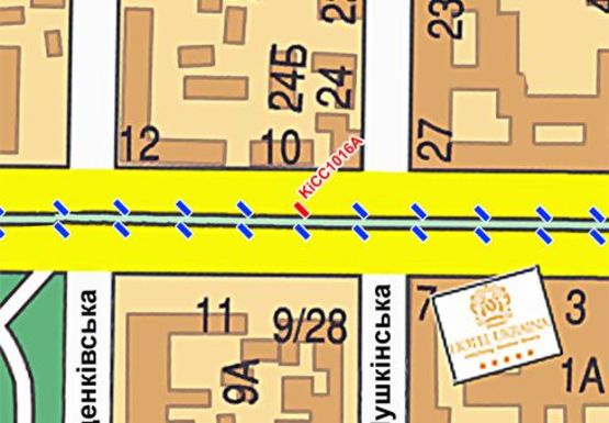 Схема рекламної площини за адресою Шевченко б-р