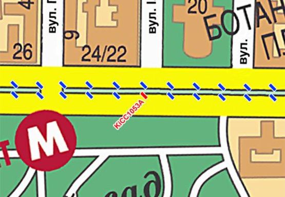 Схема рекламной плоскости по адресу Шевченко б-р