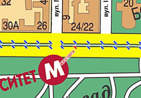 Схема рекламной плоскости по адресу Шевченко б-р