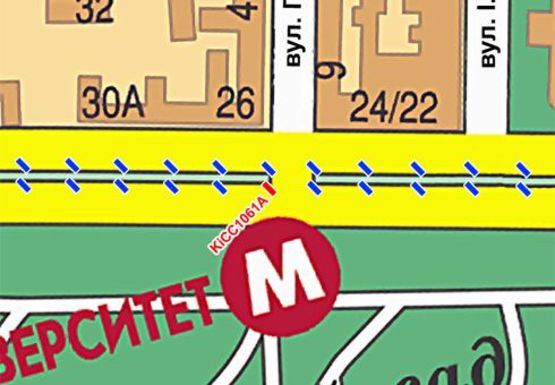 Схема рекламної площини за адресою Шевченко б-р