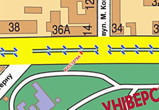 Схема рекламной плоскости по адресу Шевченко б-р