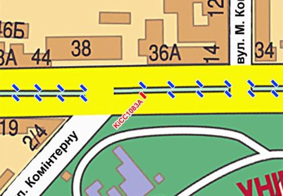 Схема рекламної площини за адресою Шевченко б-р