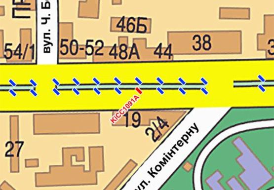 Схема рекламной плоскости по адресу Шевченко б-р