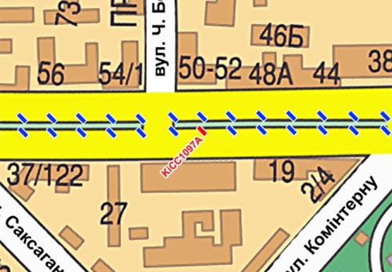 Схема рекламной плоскости по адресу Шевченко б-р