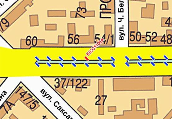 Схема рекламної площини за адресою Шевченко б-р