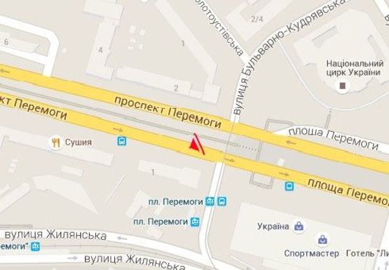 Схема рекламної площини за адресою Победы пр.