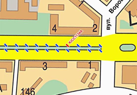 Схема рекламной плоскости по адресу Победы пр.