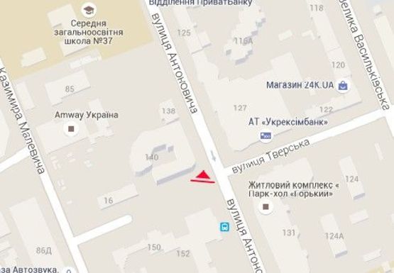 Схема рекламной плоскости по адресу Антоновича ул. (Горького ул.) - Тверская ул.