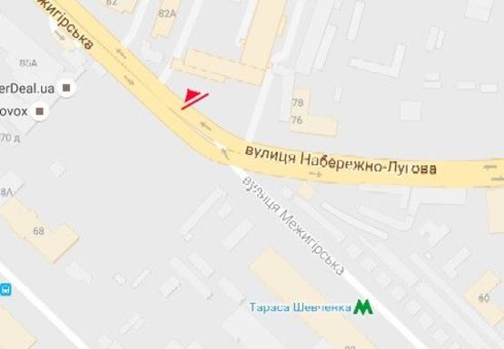 Схема рекламної площини за адресою Межигорская ул., 82а