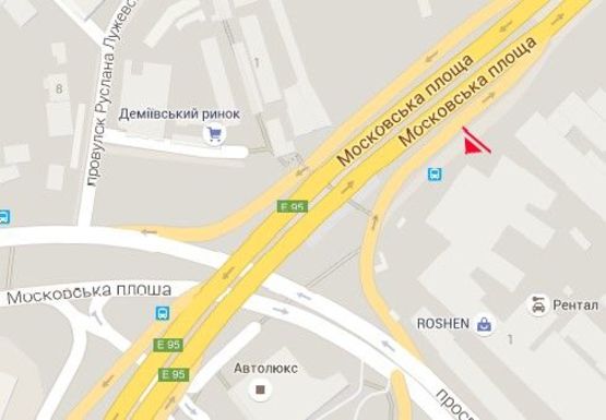 Схема рекламної площини за адресою Науки пр. - Демеевская пл.  (бывш. Московская пл.) (ROSHEN)