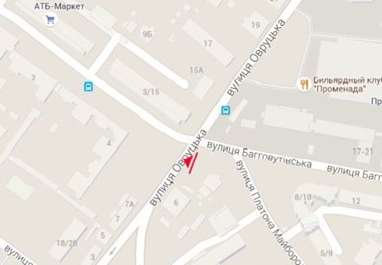 Схема рекламной плоскости по адресу Овручcкая ул. - Багговутовская ул.