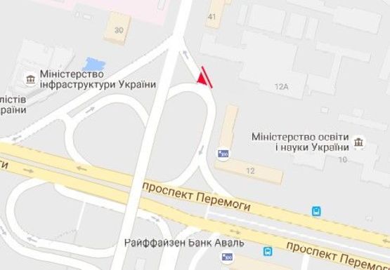 Схема рекламной плоскости по адресу Победы пр., 12, съезд с Воздухофлотского моста