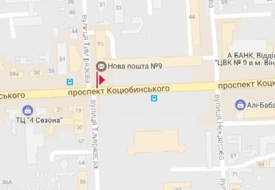 Схема рекламной плоскости по адресу Коцюбинского ул., 30