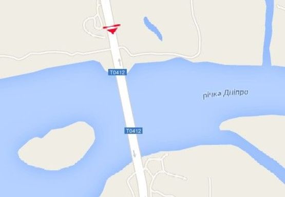 Схема рекламной плоскости по адресу Левобережная ул., мост через Днепр