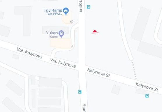 Схема рекламної площини за адресою Янтарная ул. - Калиновая ул.