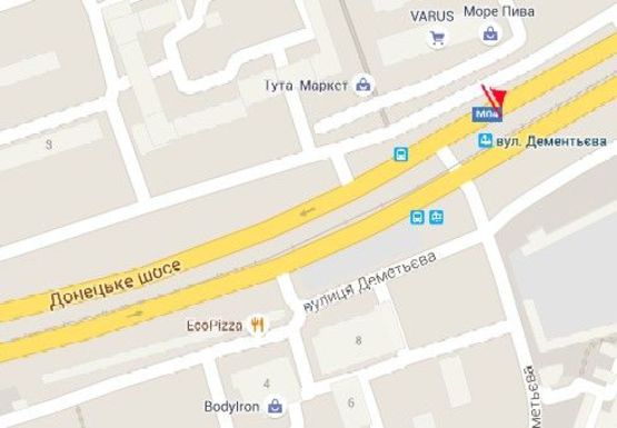 Схема рекламної площини за адресою Донецкое шоссе, 11