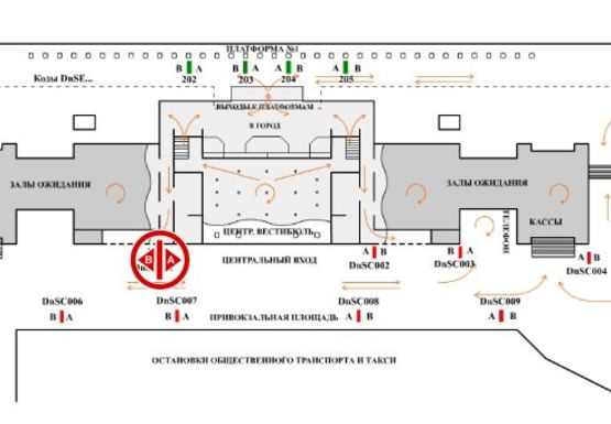 Схема рекламної площини за адресою Привокзальная площадь