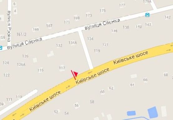 Схема рекламної площини за адресою Киевское шоссе, 117