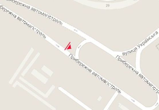 Схема рекламної площини за адресою Набережная магистраль - Украинская ул. (№ 1)