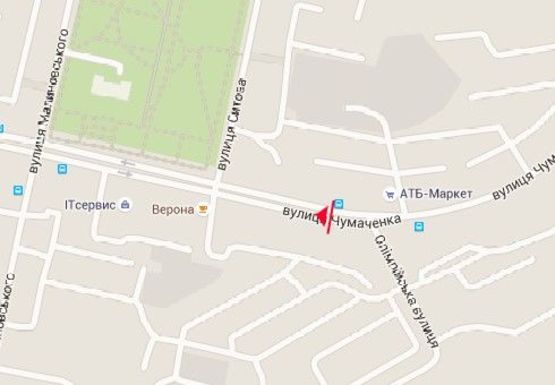 Схема рекламной плоскости по адресу Чумаченко ул., 25