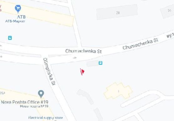 Схема рекламной плоскости по адресу Чумаченко ул. - Олимпийская  ул.