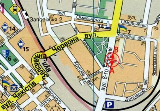 Схема рекламної площини за адресою Моторостроителей ул. (парк "Солнышко")