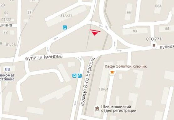 Схема рекламной плоскости по адресу Моторостроителей ул. - Иванова ул.