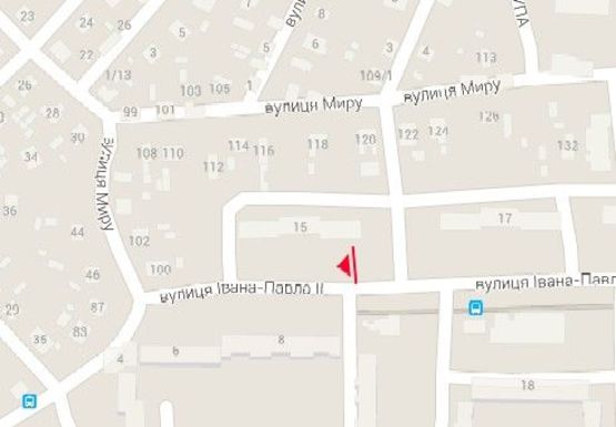 Схема рекламной плоскости по адресу Иоанна Павла ІІ ул., 9 (ранее Строителей ул.)