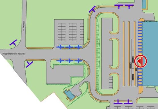 Схема рекламной плоскости по адресу Фасад терминала, улица (Терминал А)