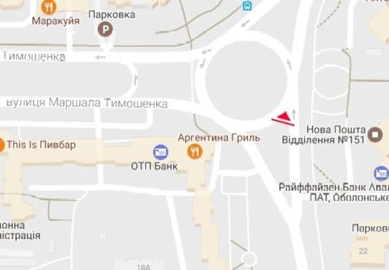 Схема рекламной плоскости по адресу Маршала Тимошенко ул. - Героев Сталинграда ул.