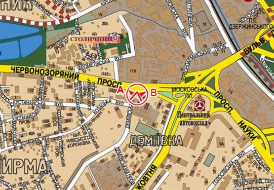 Схема рекламної площини за адресою Краснозвездный пр. - Демеевская пл.  (бывш. Московская пл.) (автомагазин Лада)