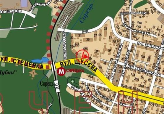 Схема рекламной плоскости по адресу Щусева ул., 42