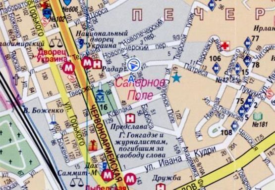 Схема рекламної площини за адресою Патриса Лумумбы ул. - Анри Барбюса ул. (BackLit)