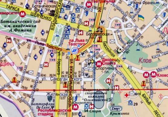 Схема рекламной плоскости по адресу Льва Толстого пл.