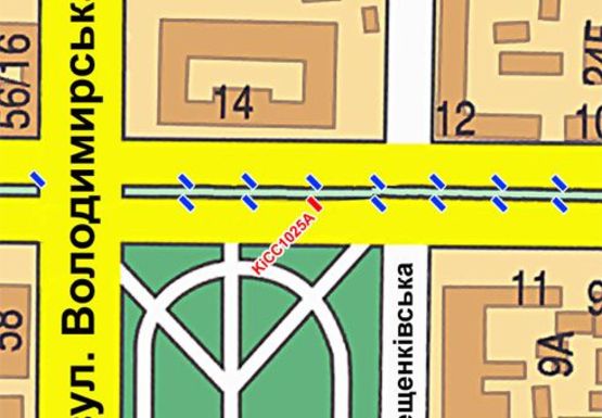Схема рекламної площини за адресою Шевченко б-р