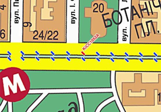 Схема рекламної площини за адресою Шевченко б-р