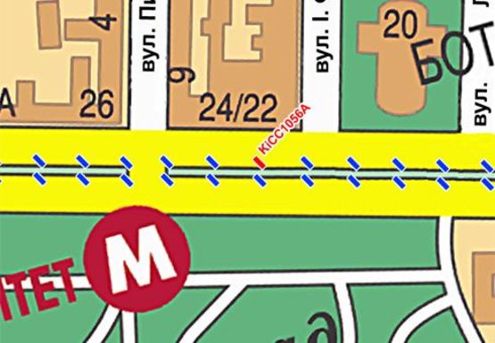 Схема рекламної площини за адресою Шевченко б-р