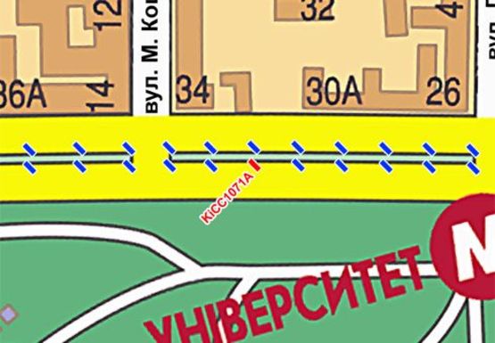 Схема рекламної площини за адресою Шевченко б-р