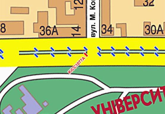 Схема рекламной плоскости по адресу Шевченко б-р