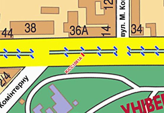 Схема рекламной плоскости по адресу Шевченко б-р