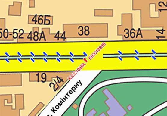 Схема рекламной плоскости по адресу Шевченко б-р