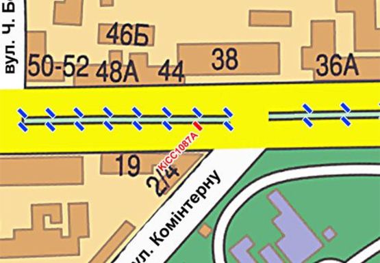 Схема рекламної площини за адресою Шевченко б-р