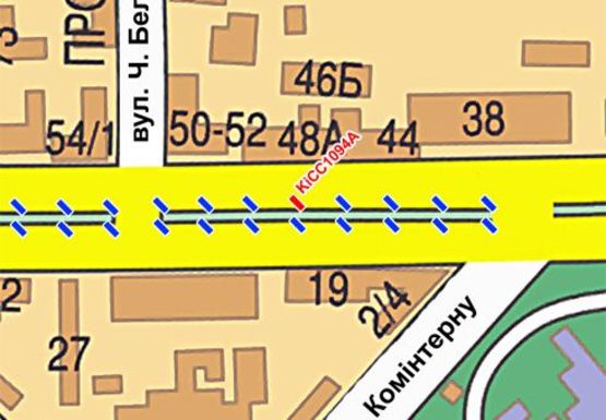 Схема рекламної площини за адресою Шевченко б-р