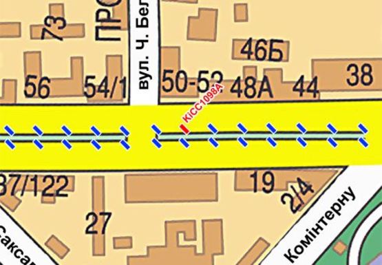 Схема рекламной плоскости по адресу Шевченко б-р