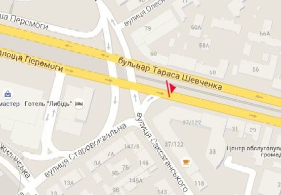 Схема рекламной плоскости по адресу Шевченко б-р