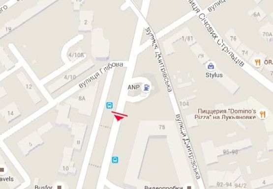 Схема рекламної площини за адресою Черновола Вячеслава ул., (напротив дома №10)