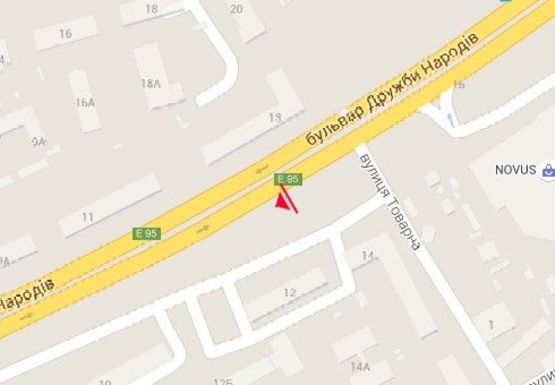 Схема рекламної площини за адресою Дружбы Народов б-р