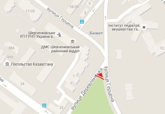 Схема рекламной плоскости по адресу Герцена ул. - Древлянская ул. (бывш. Якира ул.)